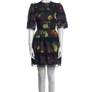 Cynthia Rowley Black Floral Mini-dress